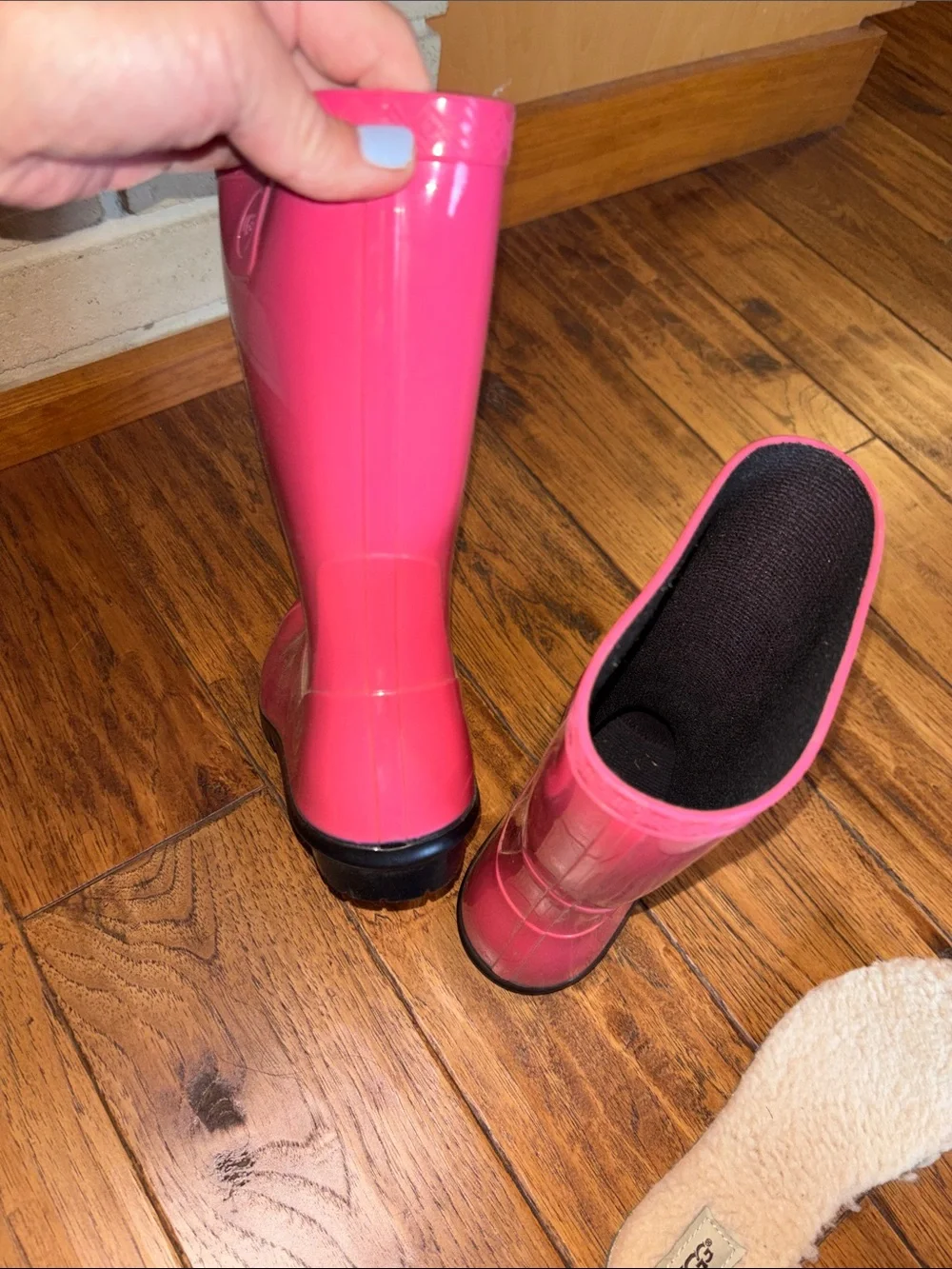 UGG Bright Pink Waterproof Mid-Calf Rain Boots